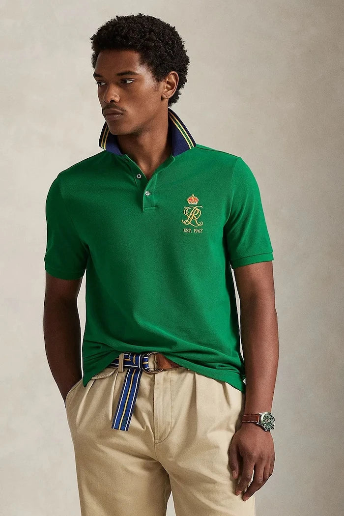 Памучна тениска с яка Polo Ralph Lauren