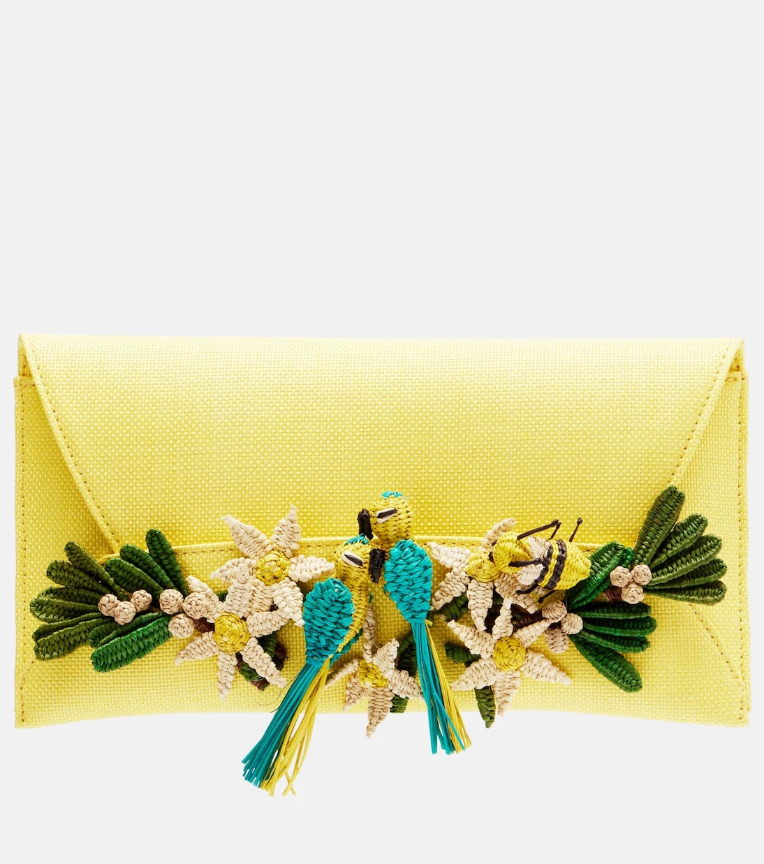 Aquazzura - Birdsong Small raffia clutch