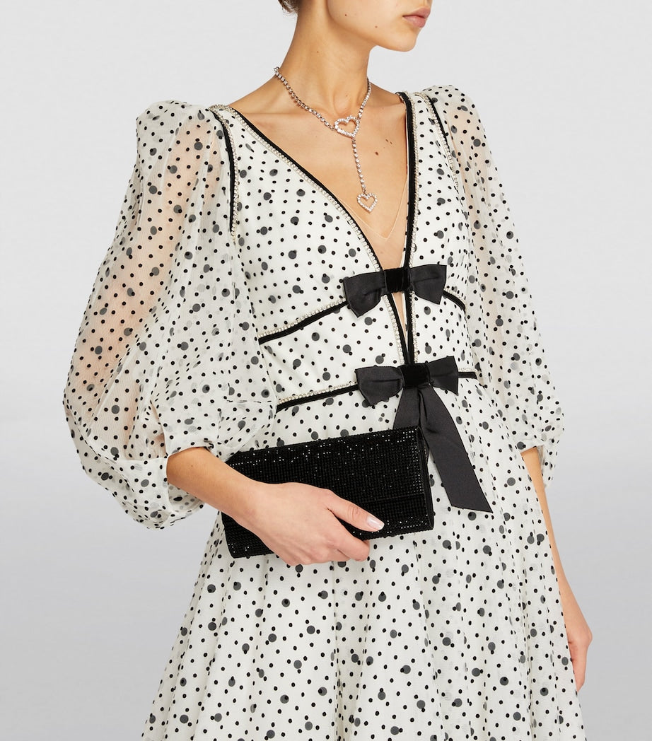 Satin Crystal-Embellished Perry Clutch Bag