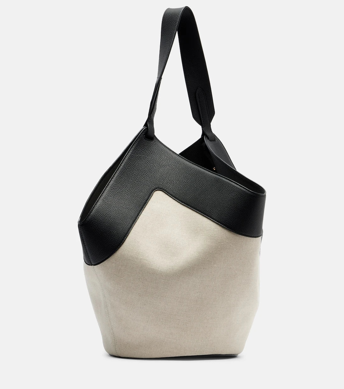 Khaite - Lotus Medium leather-trimmed canvas tote bag