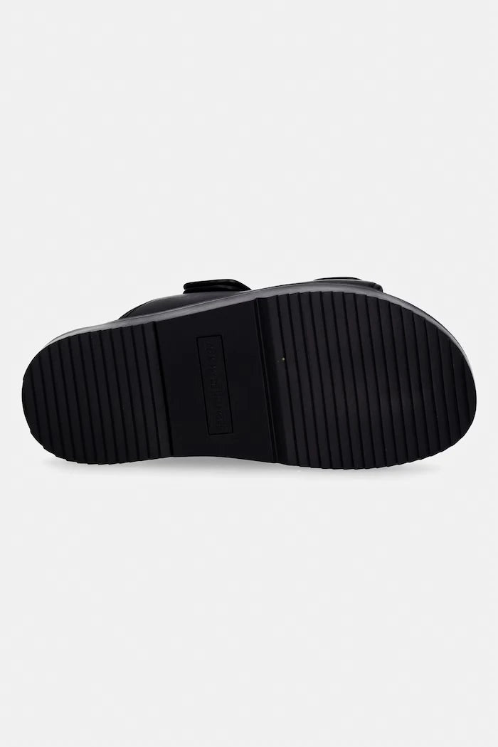 Tommy Hilfiger чехли дамски кожени DOUBLE STRAP LEATHER SANDAL
