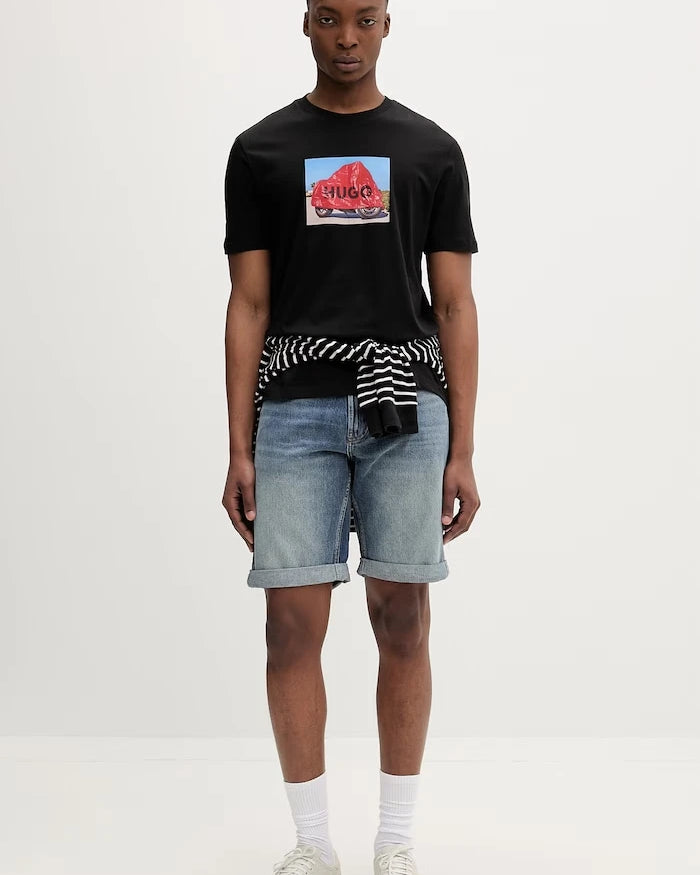 HUGO erkek denim kısa pantolon HUGO 838/S