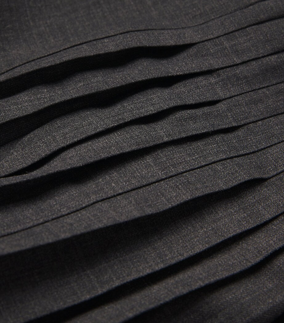 Claudie Pierlot Grey Wide Pleated Shorts