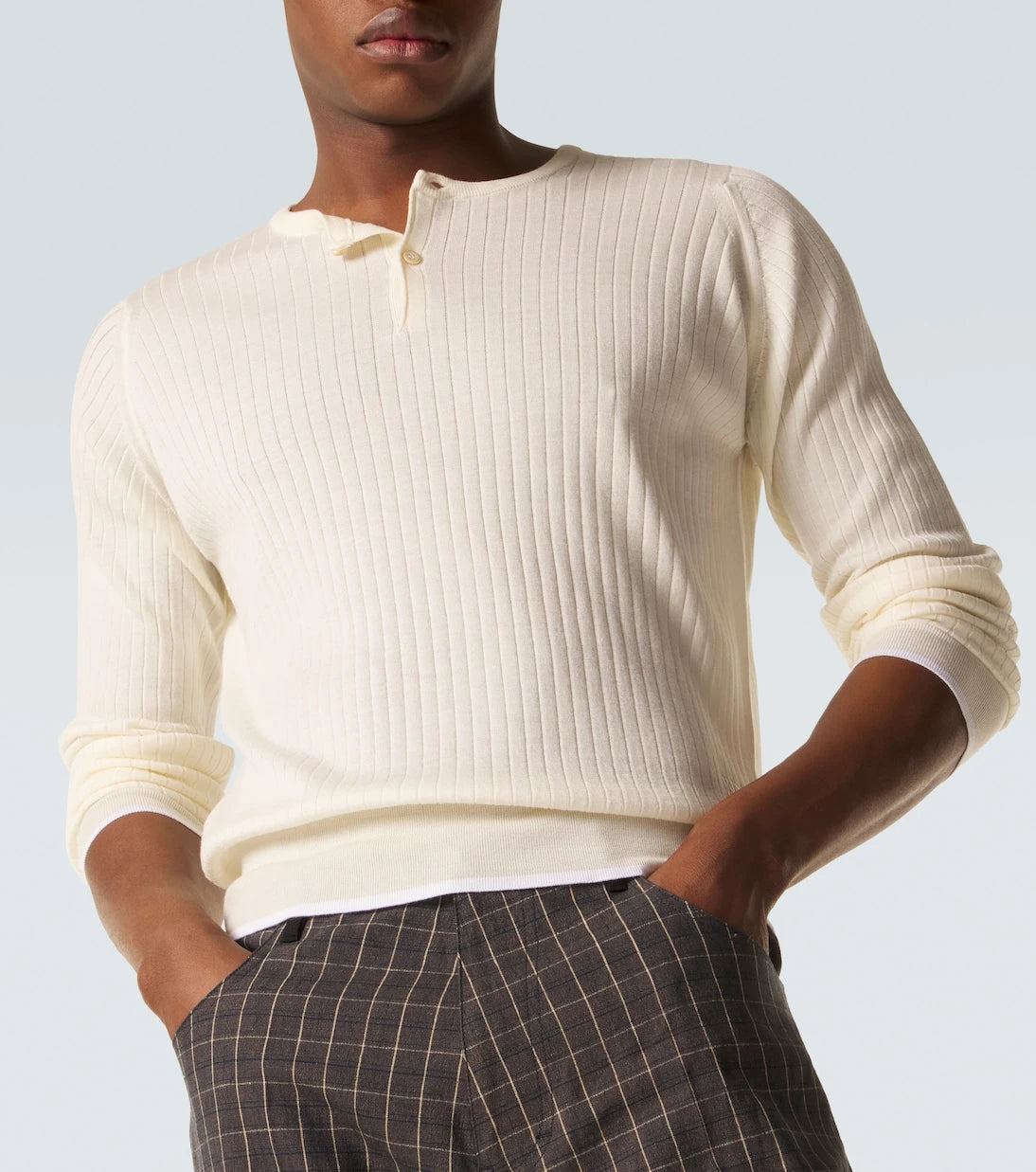 Wales Bonner - Nile wool and cotton Henley shirt