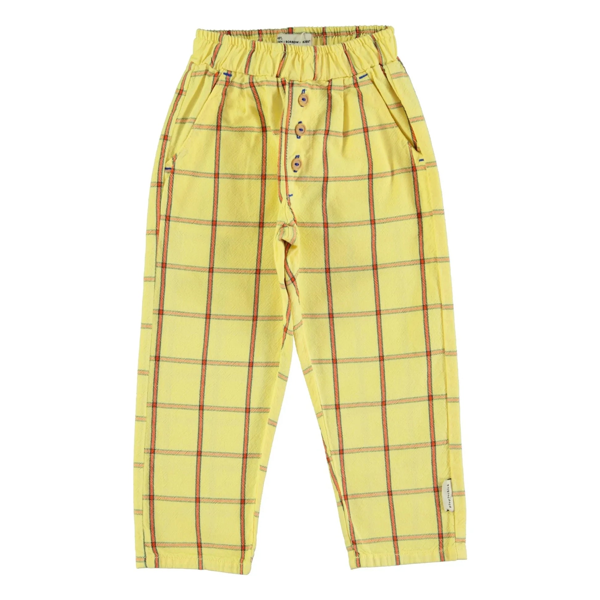 Piupiuchick - Carreaux Pants  | Pale yellow