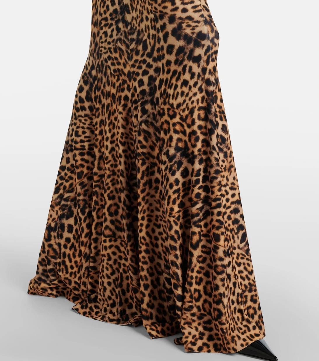 Norma Kamali - Printed turtleneck jersey gown