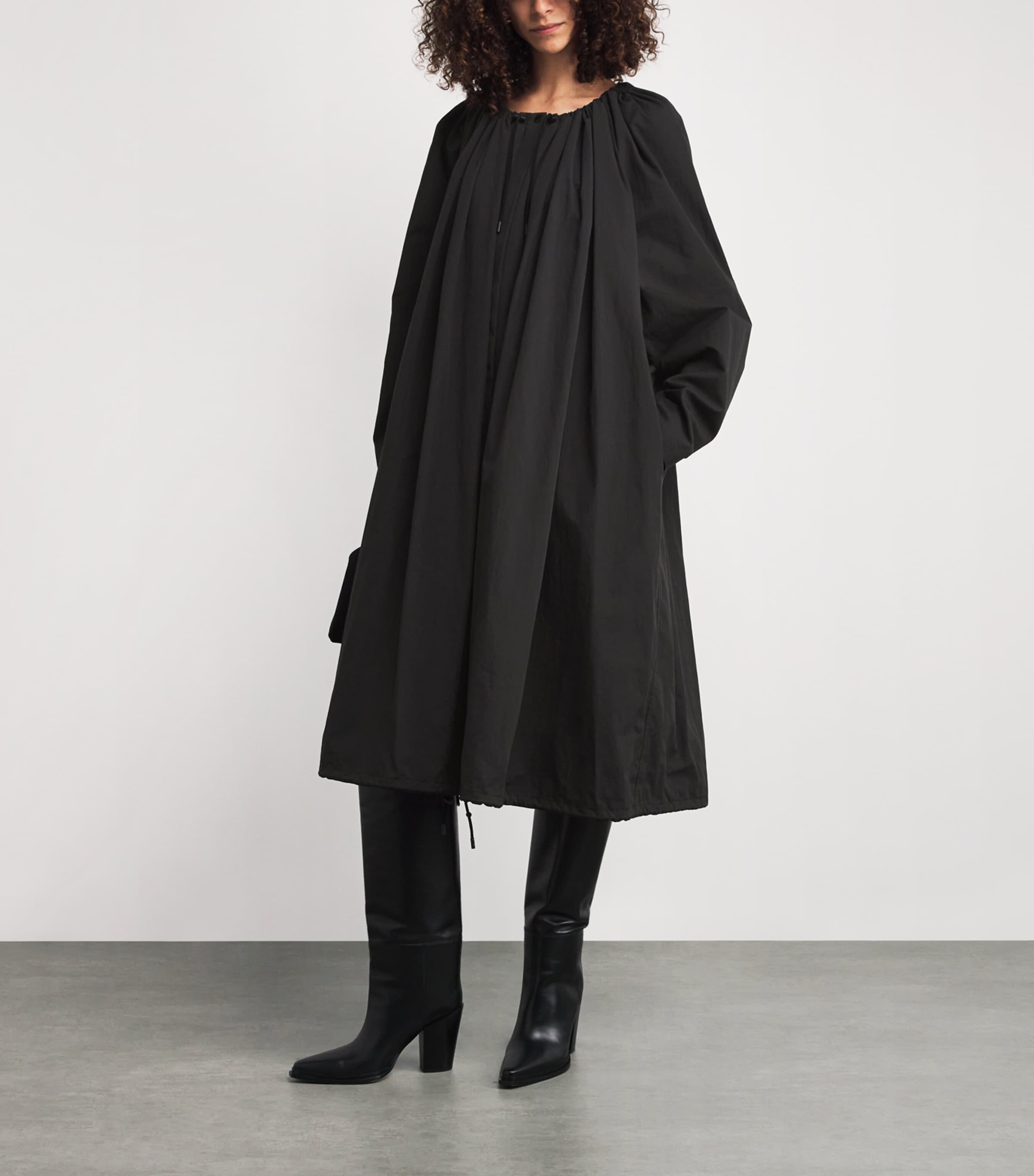 Toteme Black Gathered Parachute Coat