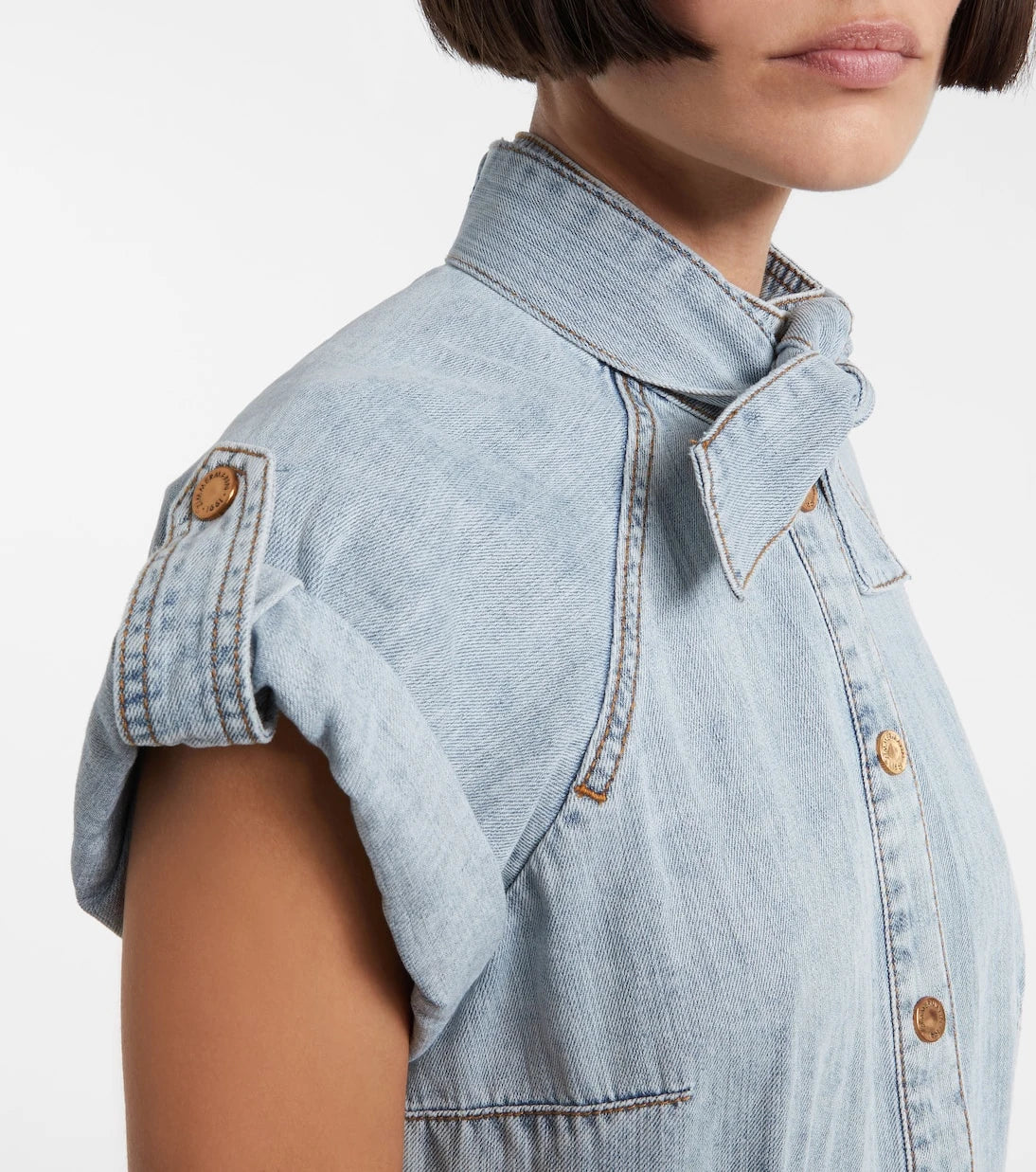 Zimmermann - Tie-neck denim shirt
