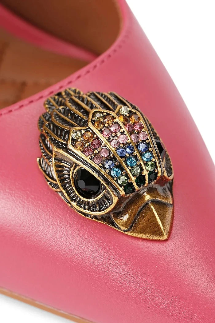 Kurt Geiger London обувки с ток от кожа Belgravia Sling 85 Pink Comb Leather