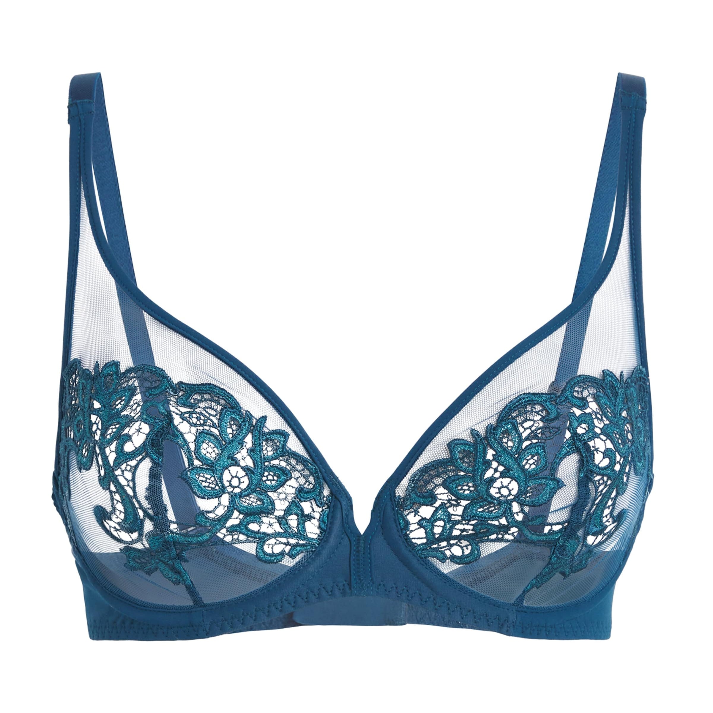 Blue Lace Saga Plunge Bra