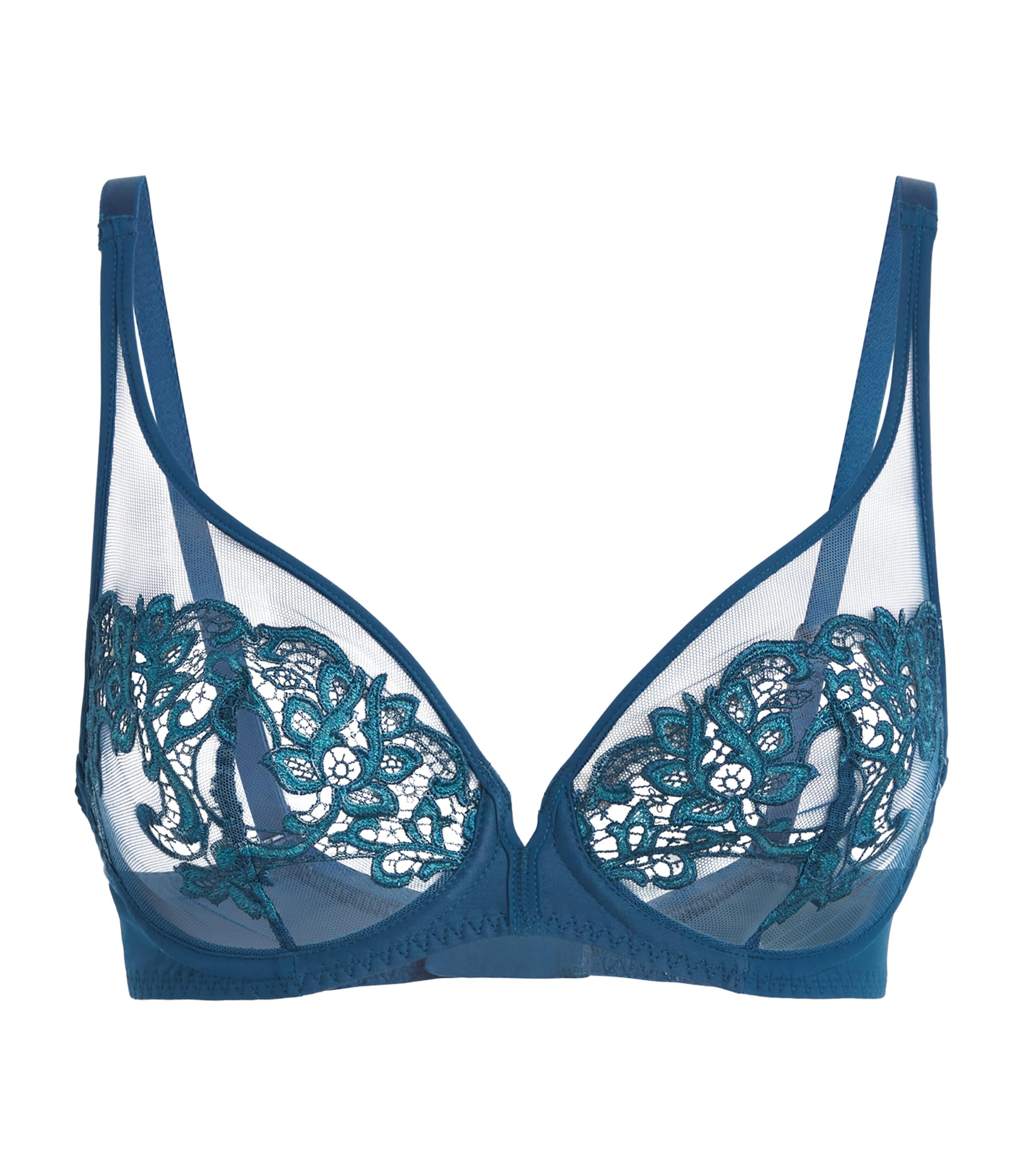 Blue Lace Saga Plunge Bra