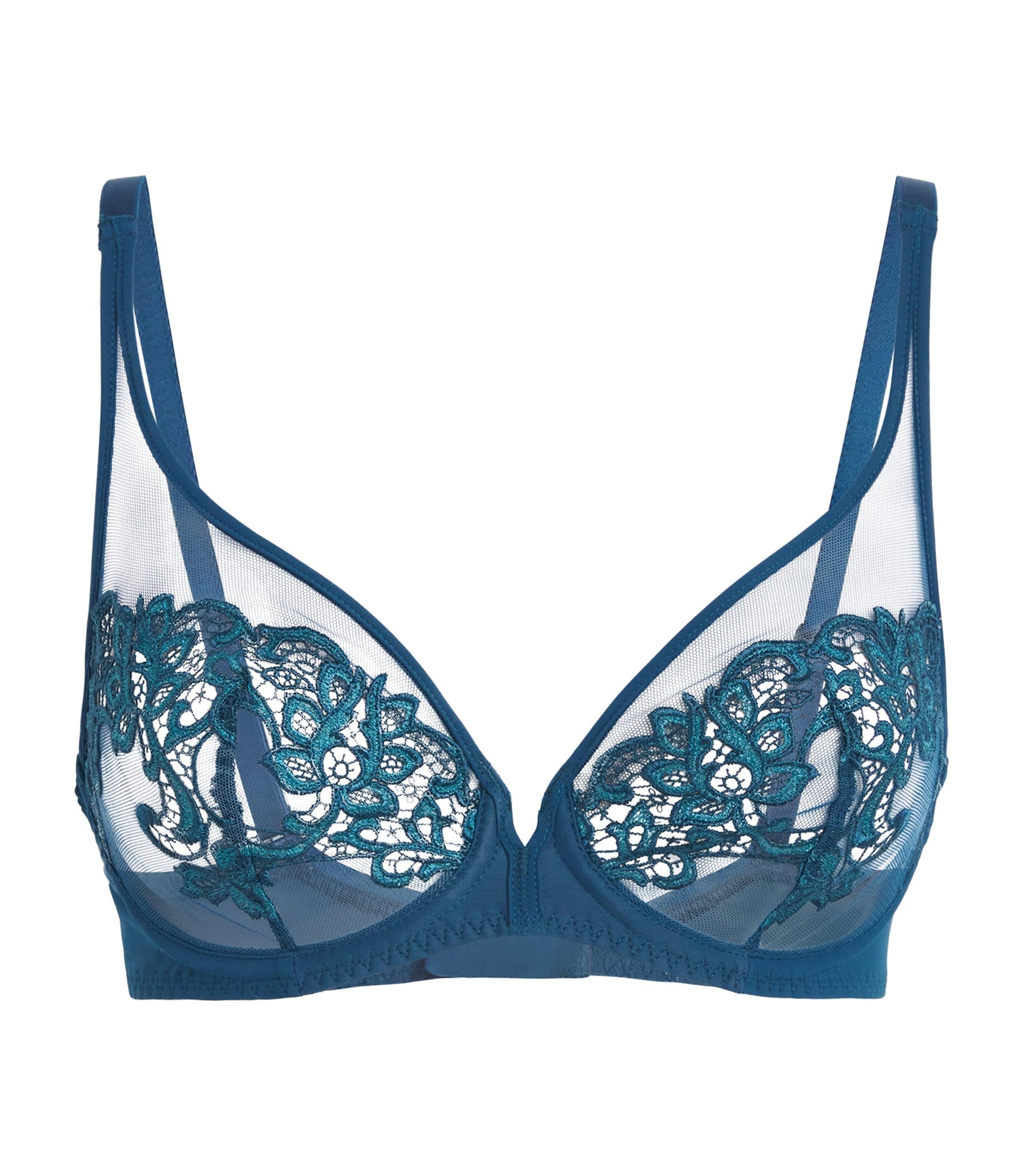 Blue Lace Saga Plunge Bra