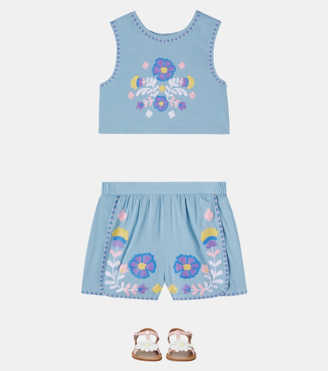 Louise Misha - Maïwen embroidered cotton shorts