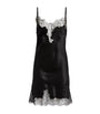 Marjolaine Black Silk Lace-Trim Chemise