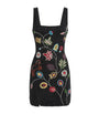STAUD Black Beaded Floral Le Sable Mini Dress