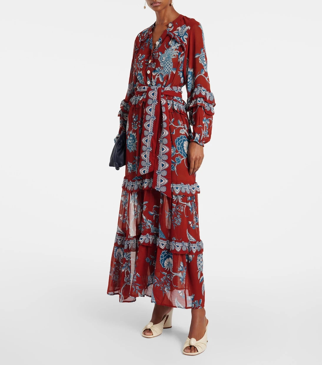 Farm Rio - Tropical Landing ruffled maxi dress