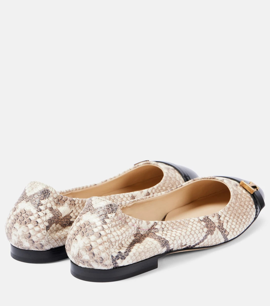 Tod's - Snake-effect leather ballet flats