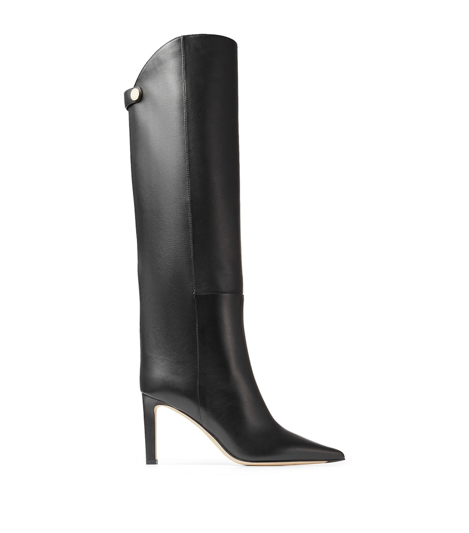 Jimmy Choo Black Alizze 85 Leather Knee-High Boots