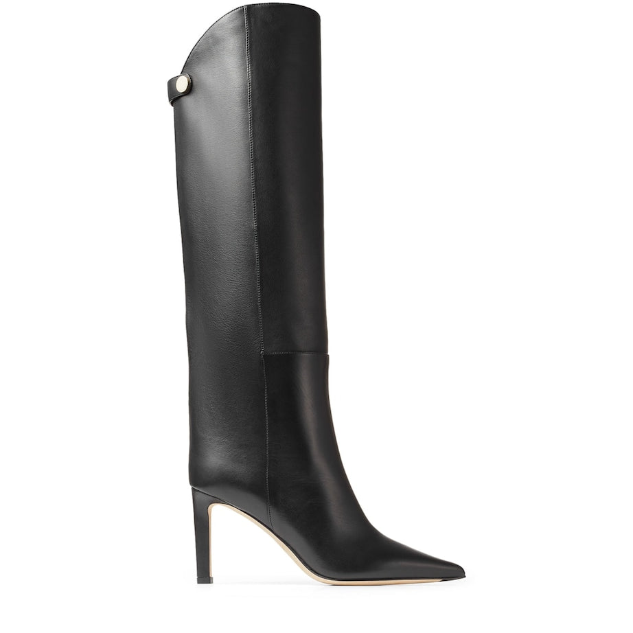 Jimmy Choo Black Alizze 85 Leather Knee-High Boots