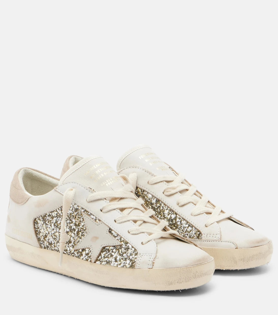 Golden Goose - أحذية رياضية "سوبر ستار" جلدية بلمعة لامعة