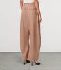 LOEWE Beige Leather Barrel Trousers