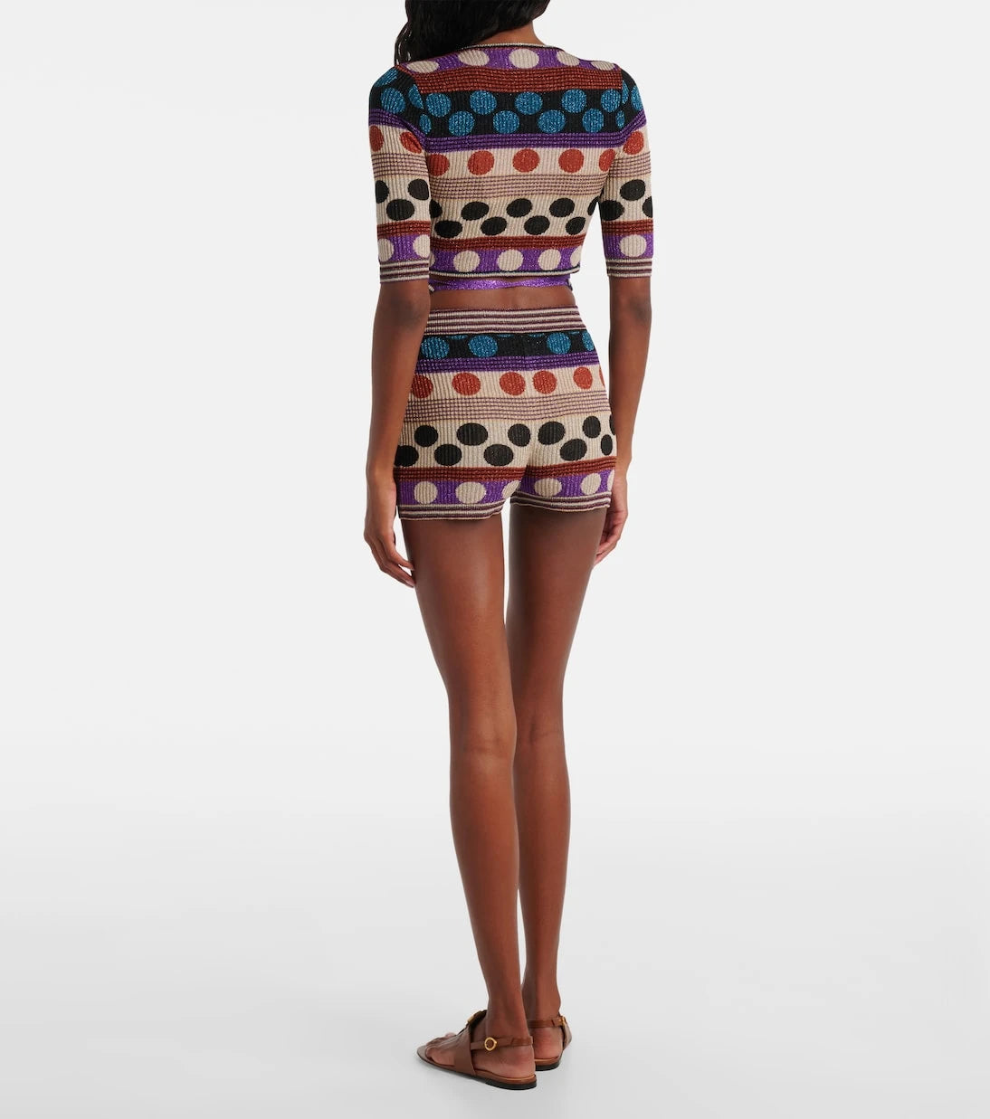 Valentino - Polka-dot jacquard lamé shorts