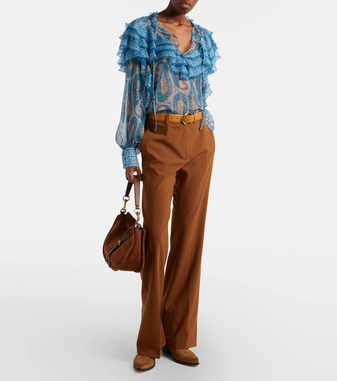 Etro - Paisley ruffled silk blouse