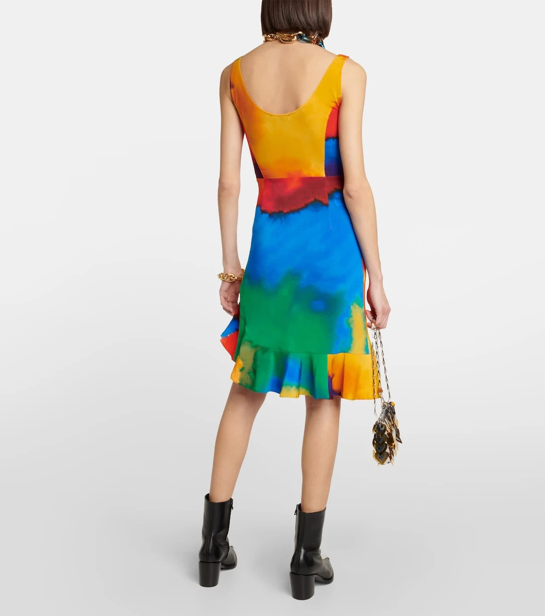 Rabanne - Printed asymmetrical minidress