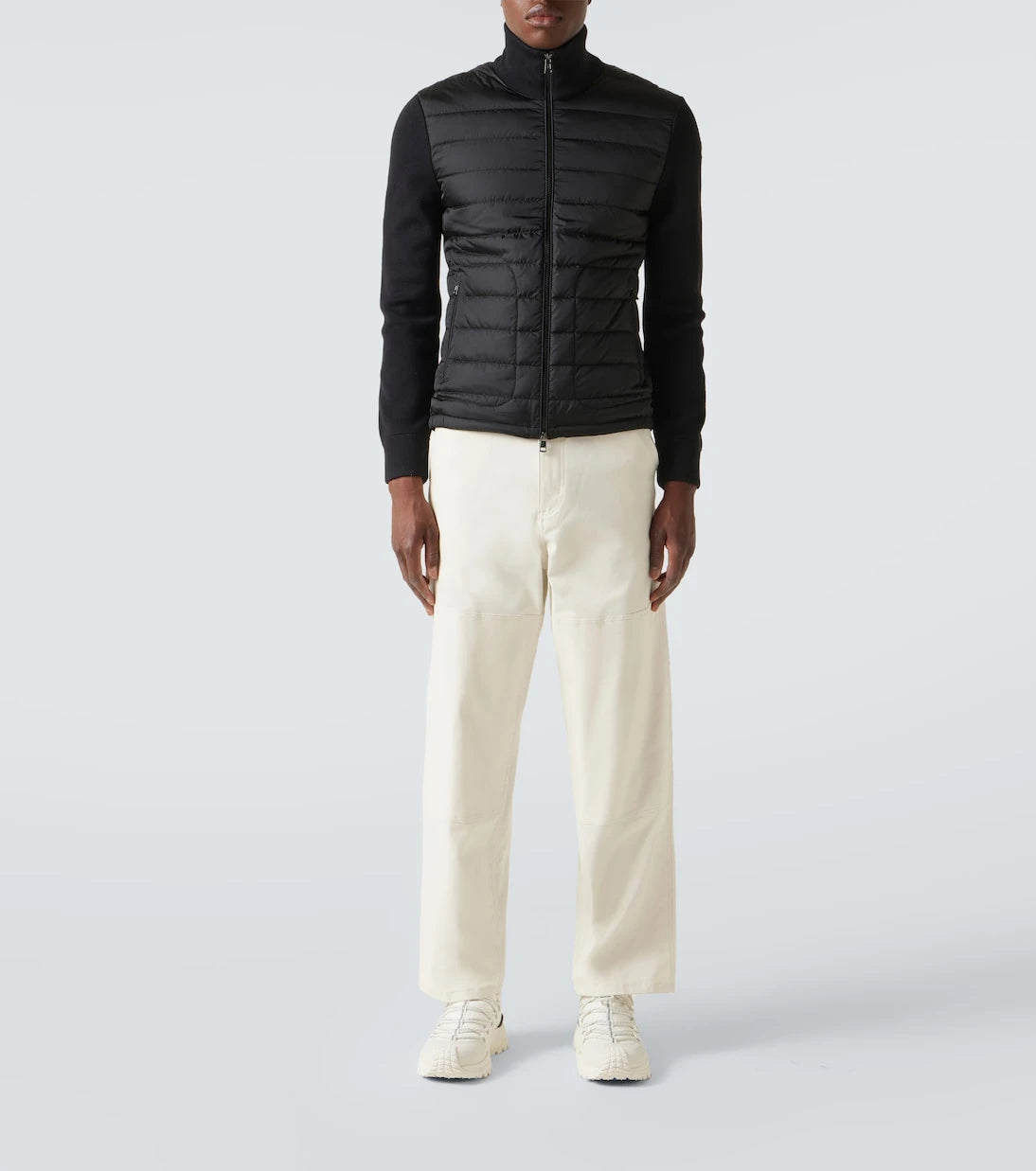 Moncler - Maglia down-paneled wool-blend jacket
