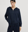 Brunello Cucinelli Blue Cotton-Blend Two-Way Zip Hoodie