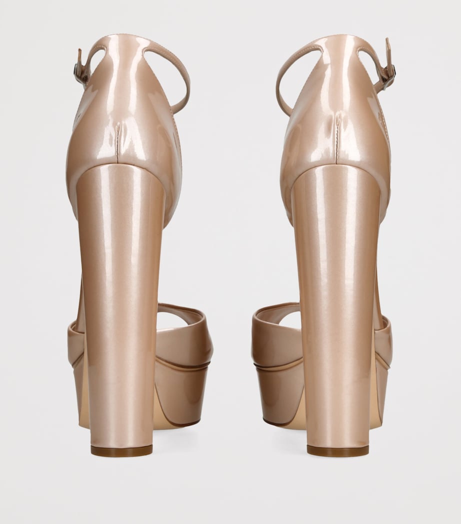 Casadei Patent Leather Flora Platform Heels 140