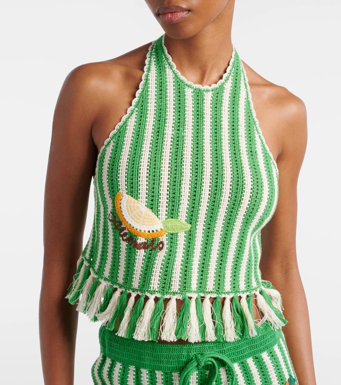 Alémais - Sundae crochet embroidered cotton crop top