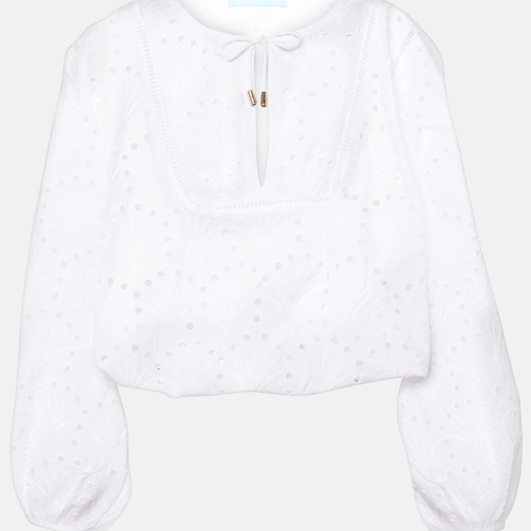 Melissa Odabash - Angie puff-sleeve cotton crop top
