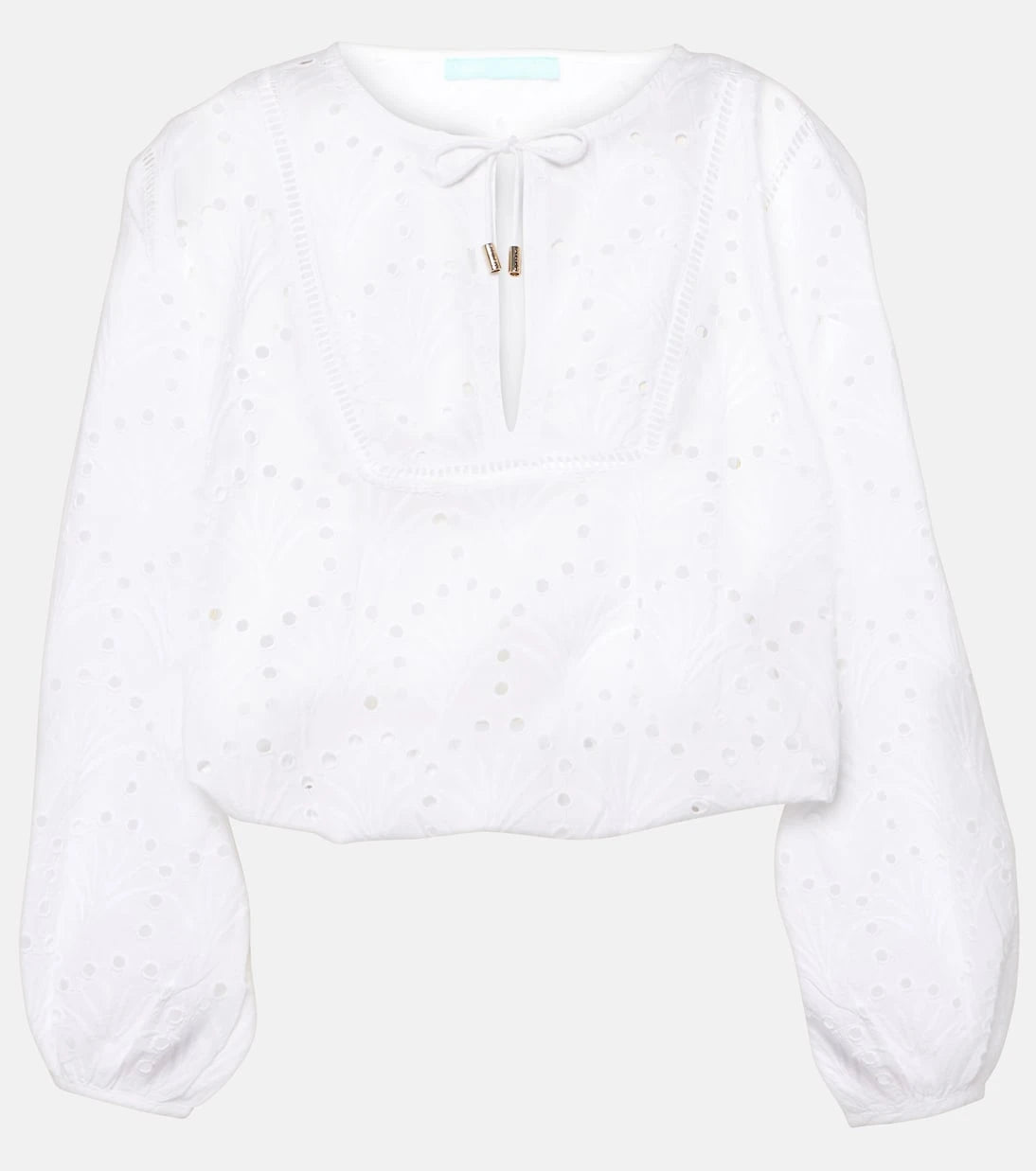 Melissa Odabash - Angie puff-sleeve cotton crop top