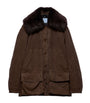 Prada Brown Shearling-Trim Barn Jacket