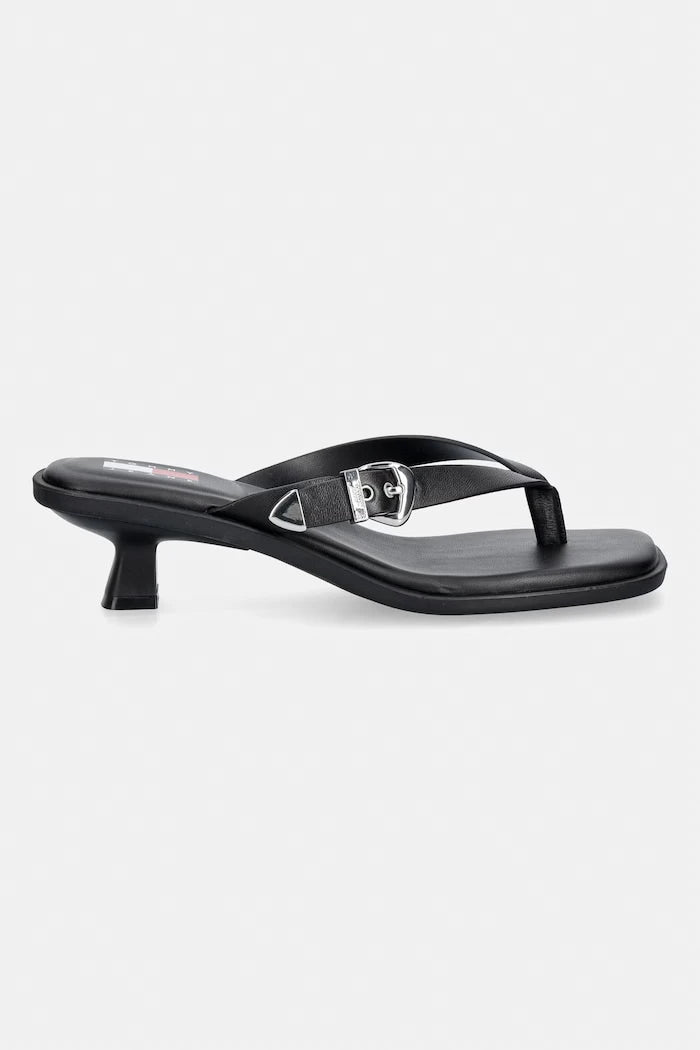 Tommy Jeans Kadın Deri Terlik TJW KITTEN HEEL LEATHER SANDALS