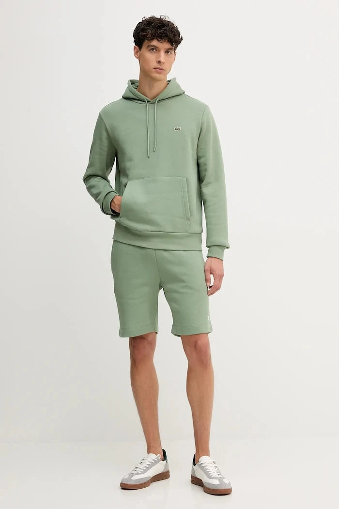 Pamuklu kapüşonlu Lacoste sweatshirt