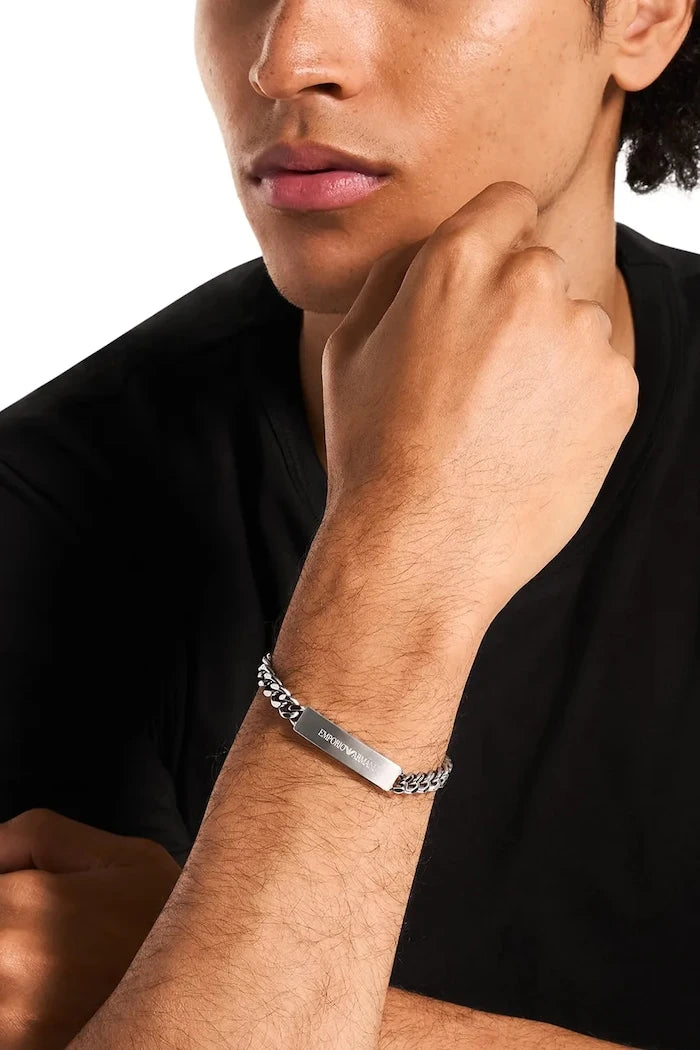 Emporio Armani erkek paslanmaz çelik bileklik Eagle Logo