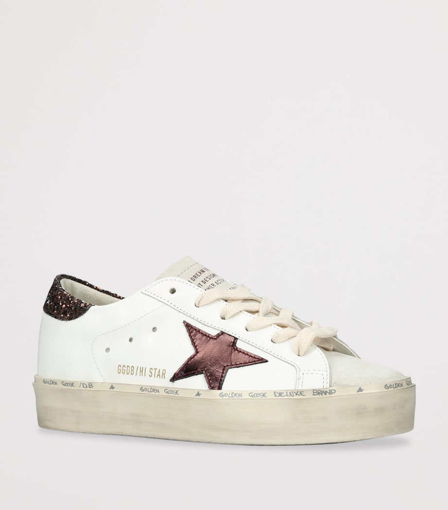 White Leather Hi Star Sneakers