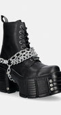 New Rock боти с дебел ток дамски от кожа ITALI NEGRO, TOWER MAX + TORNILLO AD-2984