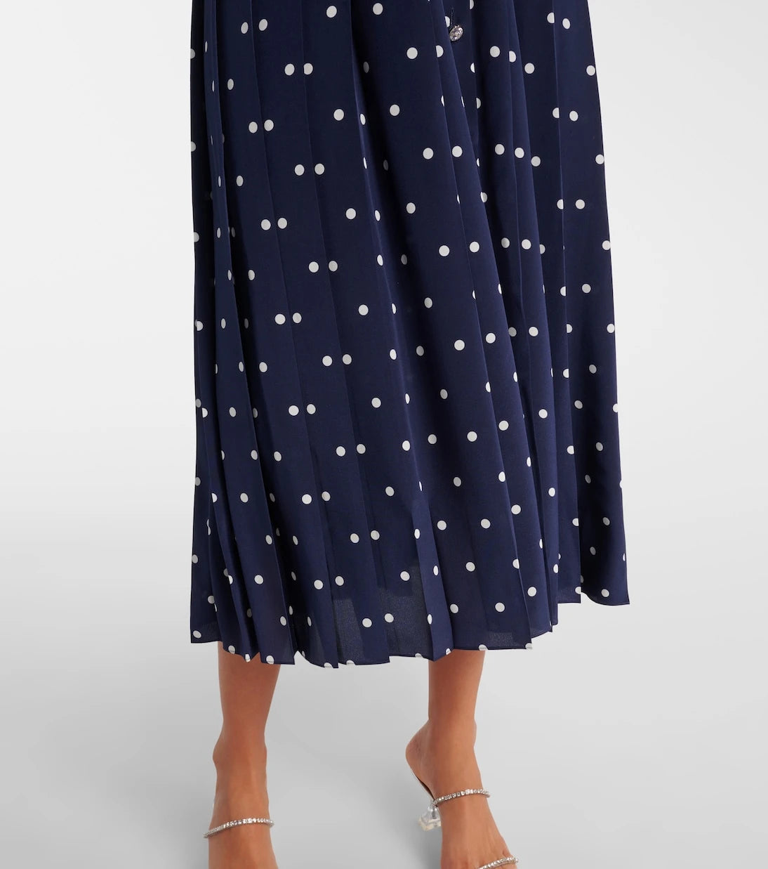 Alessandra Rich - Polka-dot ruffled silk midi dress