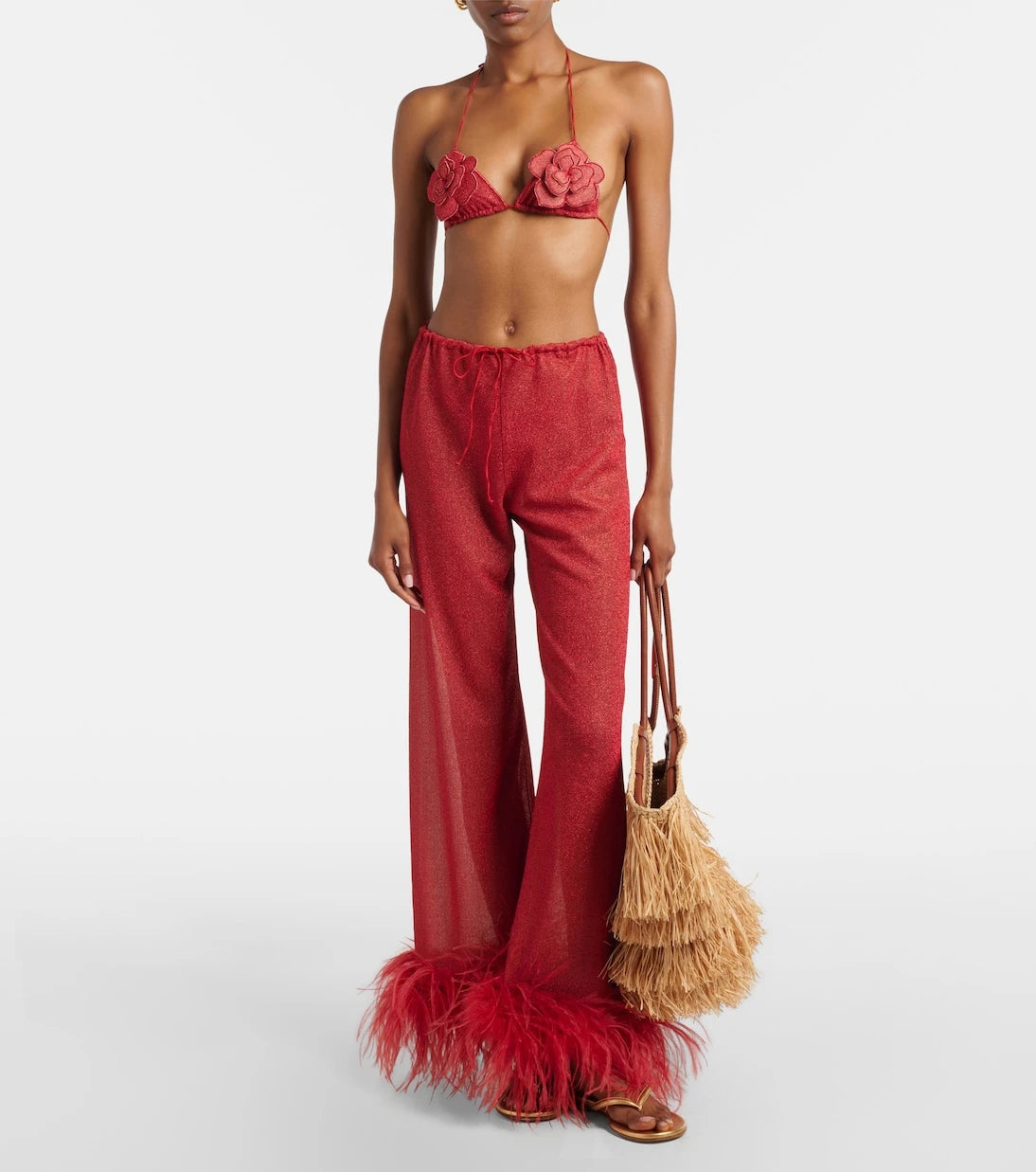 Oséree - Lumière Plumage wide-leg pants