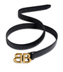 Balenciaga Black Calfskin Logo Belt
