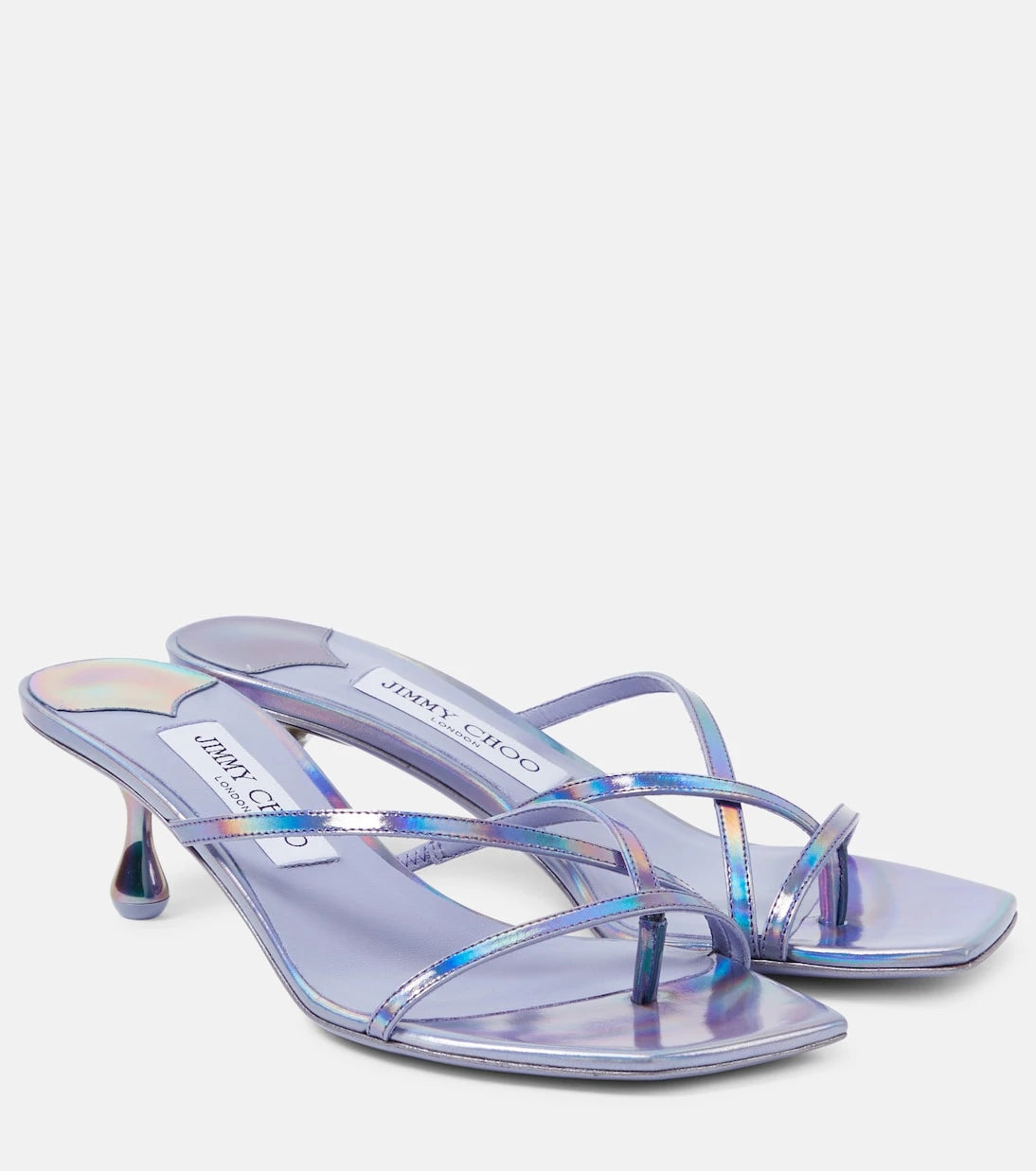 Jimmy Choo - Etana 50 metallic leather mules