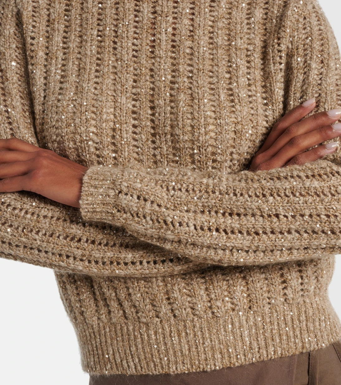 Brunello Cucinelli - Open-knit sequined sweater