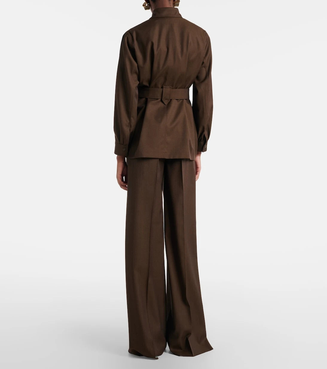 Max Mara - بنطال Quorum بقصة أرجل واسعة من صوف الفيرجن