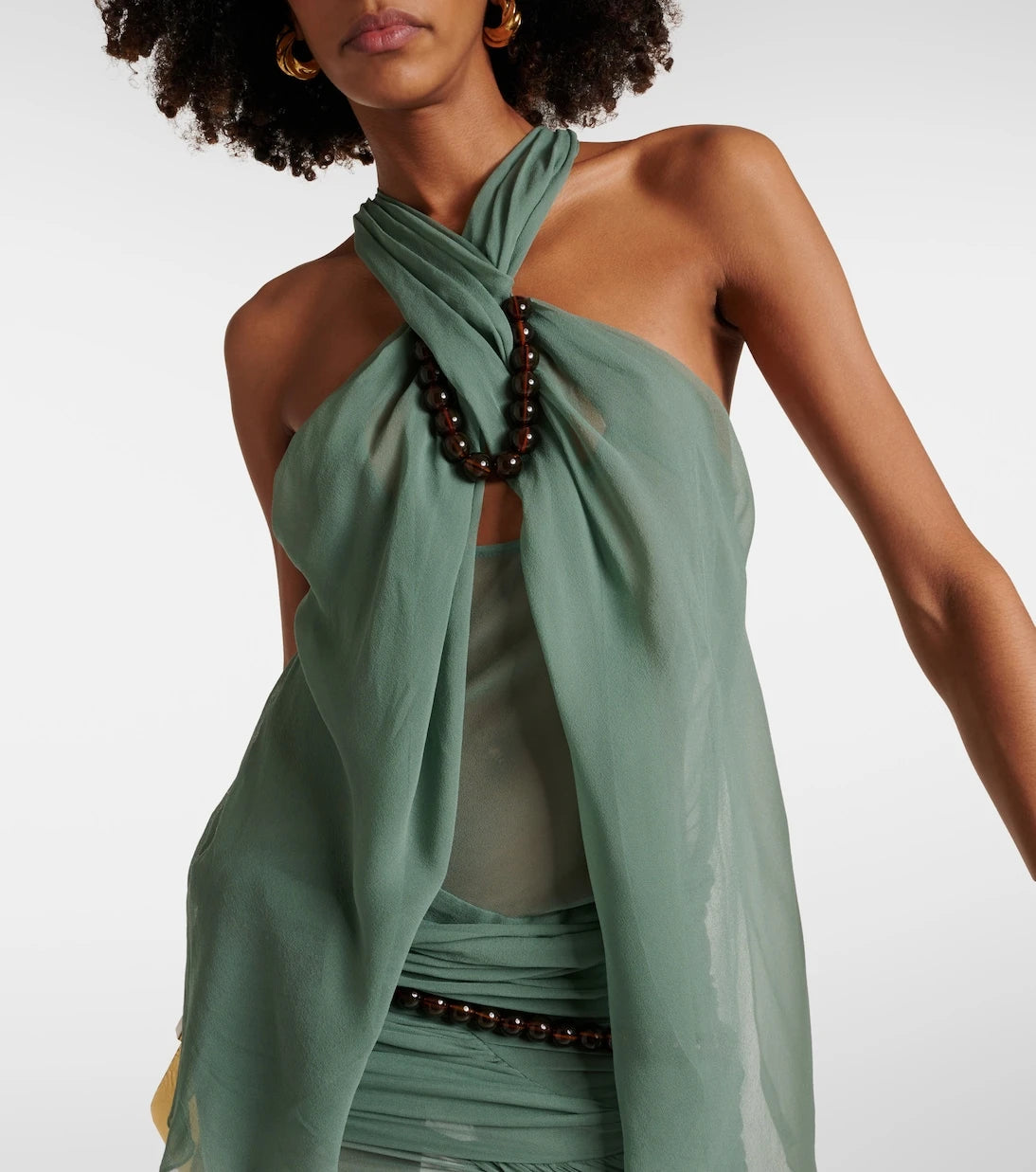 Christopher Esber - Beaded draped silk maxi dress