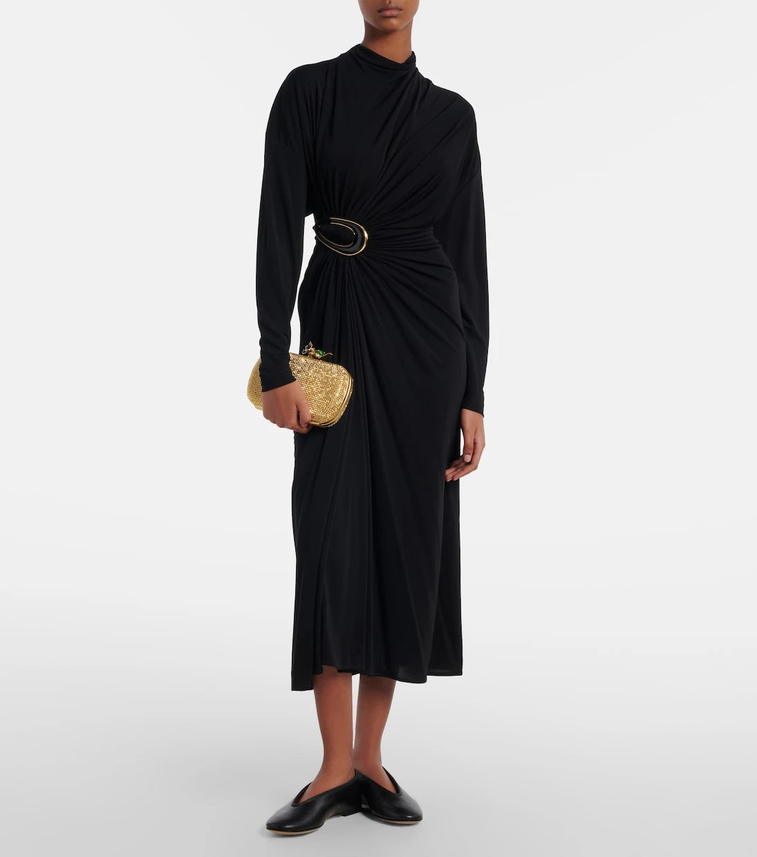 Bottega Veneta - حقيبة كلاتش جلدية Knot مزينة
