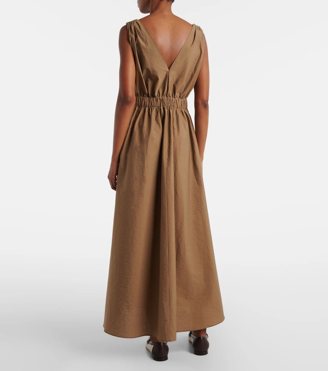 Brunello Cucinelli - Belted cotton-blend midi dress