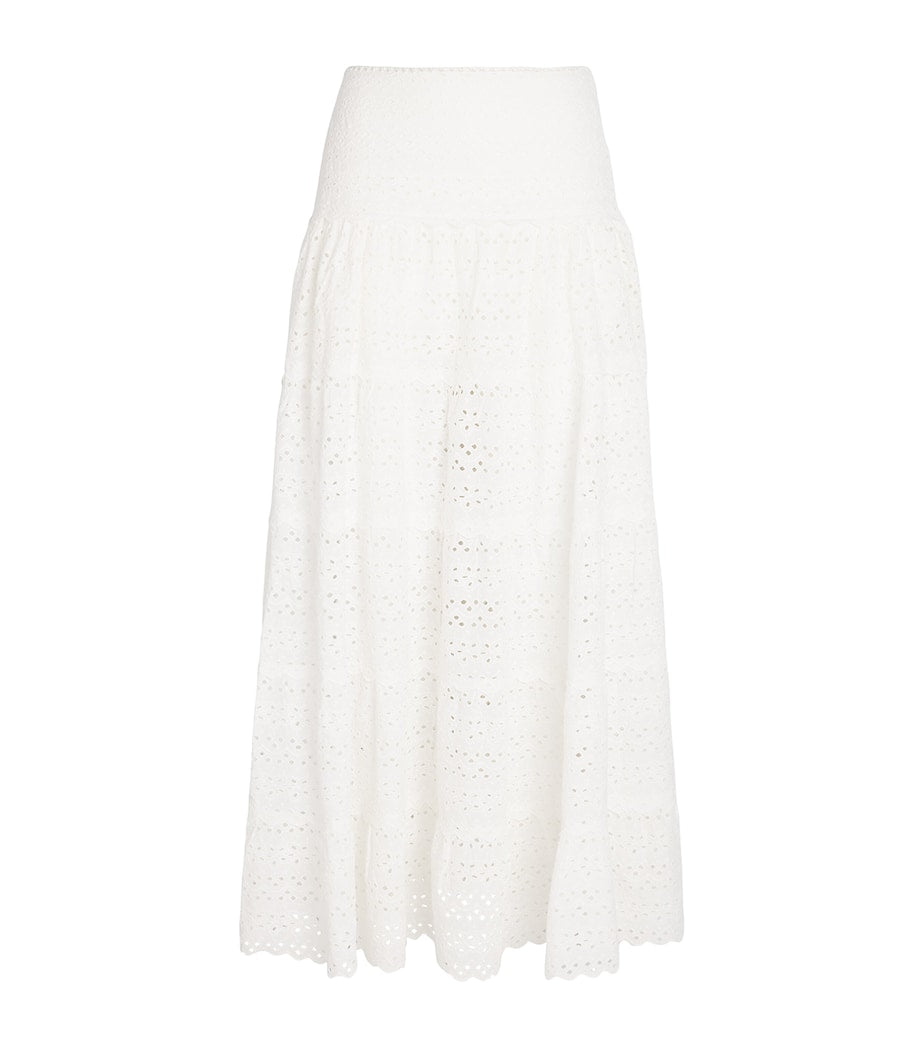 Ivory Cotton Ripeka Maxi Skirt